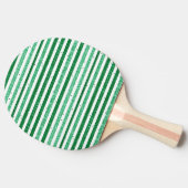Nature Green White Horizontal Glitter Stripes Tischtennis Schläger (Seitenansicht)