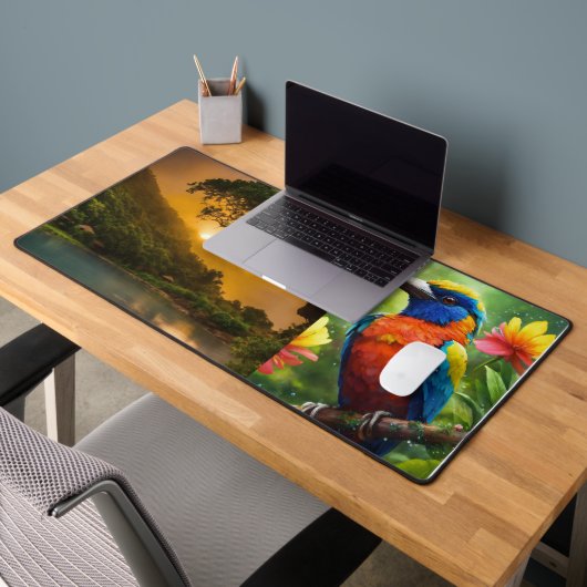 Nature Harmony Desk Mat: Bird & Sunshine. Schreibtischunterlage (Büro 2)