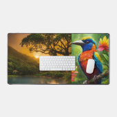 Nature Harmony Desk Mat: Bird & Sunshine. Schreibtischunterlage (Tastatur & Maus)