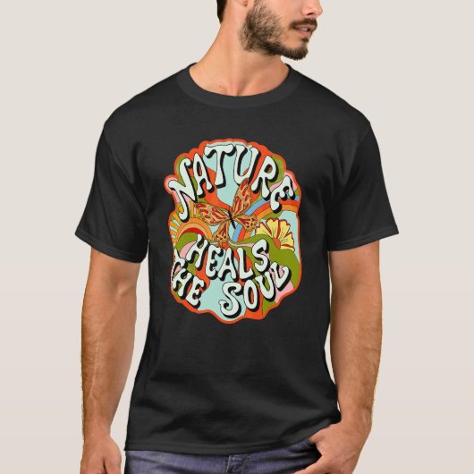 Nature heilt das Soul Retro 80er 90er Hippie Style T-Shirt (Vorderseite)
