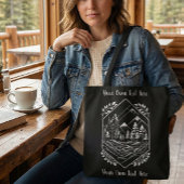 Nature Hiker River Badge Your Text Tasche