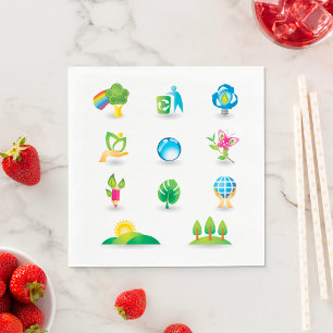 Nature Icons Napkins Serviette