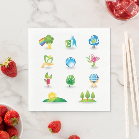 Nature Icons Napkins Serviette (Beispiel)