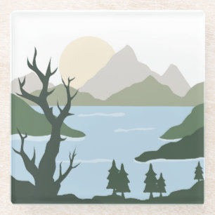 Nature Illustration Glasuntersetzer