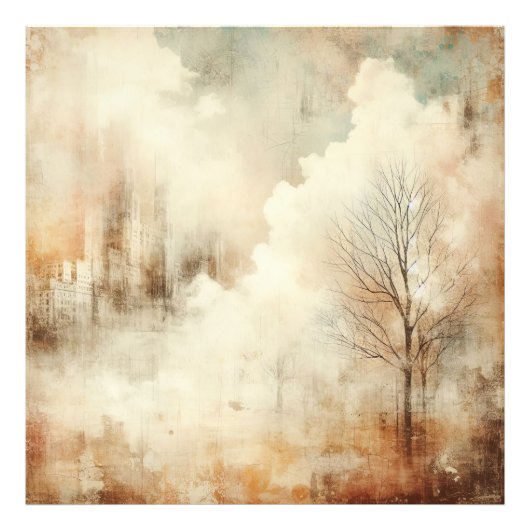 Nature In A City Scape Old Photo Graphic Design Fotodruck (Vorne)