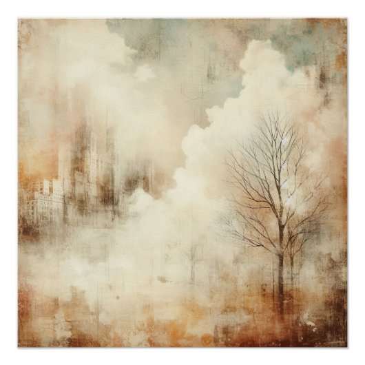 Nature In A City Scape Old Photo Graphic Design Poster (Vorderseite)