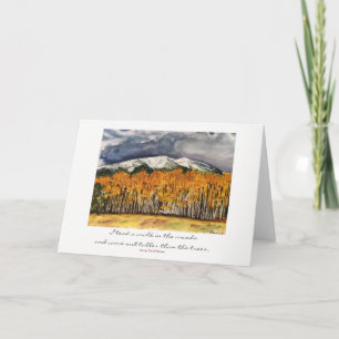 Nature Inspire Thoreau Quote Watercolor Art Card Karte
