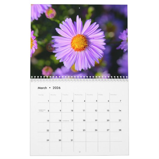 Nature inspired 2026 calendar kalender (Mär 2026)