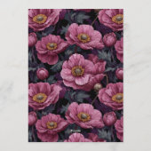 Nature Inspired Anemones Flower 90Th Birthday Einladung (Rückseite)