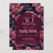 Nature Inspired Anemones Flower 90Th Birthday Einladung (Vorne/Hinten)