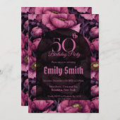 Nature Inspired Anemones Sparkle First Birthday  Einladung (Vorne/Hinten)