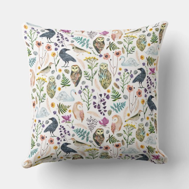 Nature-Inspired Botanical Pattern Decorative Throw Kissen (Rückseite)