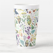 Nature-Inspired Botanical Pattern Decorative Throw Milchtasse (Vorderseite)