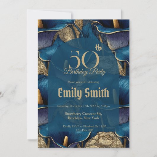 Nature Inspired Call Lilies Petal First Birthday Einladung (Vorderseite)