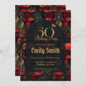 Nature Inspired Call Lilies Sparkle 10Th Birthday Einladung (Vorne/Hinten)