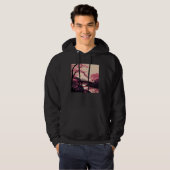 Nature Inspired Cherry Blossom River and Bridge Hoodie (Vorne ganz)
