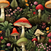 Nature-Inspired Curtain Mushrooms & Woodland Charm Duschvorhang