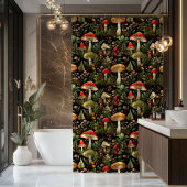 Nature-Inspired Curtain Mushrooms & Woodland Charm Duschvorhang
