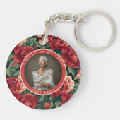 Nature-inspired Gifts For Girlfriend Custom Rose Schlüsselanhänger (Rückseite)