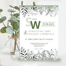 Nature inspired Greenery Wedding Invitation Einladung
