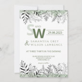 Nature inspired Greenery Wedding Invitation Einladung (Vorderseite)