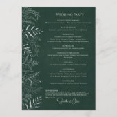 Nature Inspired Greenery Wedding Program Card Programm (Rückseite)