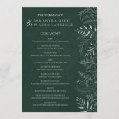 Nature Inspired Greenery Wedding Program Card Programm (Vorderseite)