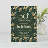 Nature Inspired Lilies Sparkle 40Th Birthday Einladung (Stehend Vorderseite)