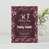 Nature Inspired Lilies Sparkle First Birthday Einladung (Stehend Vorderseite)