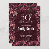 Nature Inspired Lilies Sparkle First Birthday Einladung (Vorne/Hinten)