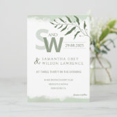 Nature inspired Minimalist Wedding Invitation Einladung (Stehend Vorderseite)