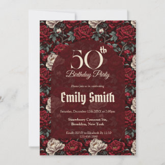 Nature Inspired Peonies Aesthetic Boho Birthday Einladung