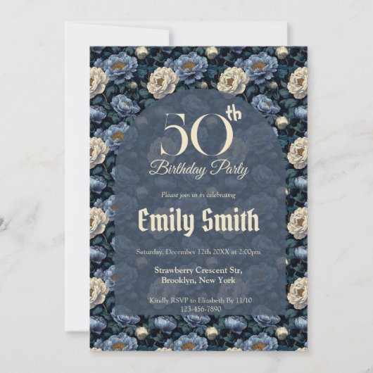 Nature Inspired Peonies Fantasy 10Th Birthday Einladung (Vorderseite)