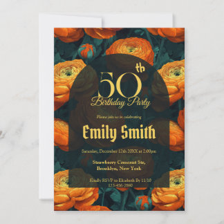 Nature Inspired Ranunculus Sparkle Summer Party Einladung