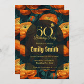 Nature Inspired Ranunculus Sparkle Summer Party Einladung (Vorne/Hinten)