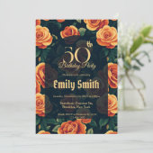 Nature Inspired Rose Charm Surprise Birthday Party Einladung (Stehend Vorderseite)