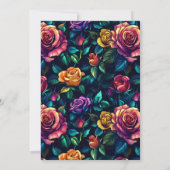 Nature Inspired Rose Sparkle 5Th Birthday Einladung (Rückseite)