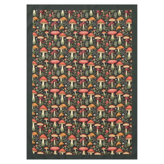 Nature-Inspired Tablecloth Mushrooms & Moss Art Tischdecke (Vorderseite)