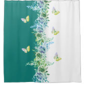Nature-Inspired Teal Green Shower Curtain Duschvorhang (Vorderseite)