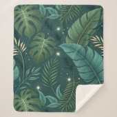 Nature-Inspired Tropical Leaves Seamless Pattern Sherpadecke (Vorderseite)