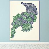 Nature_Inspired WallArt with Floral Centerpiece Leinwanddruck (Insitu (Holzboden))