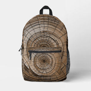 Nature-Inspiriert Baumring-Muster-Backpack Bedruckter Rucksack