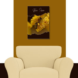 Nature Inspiriert Bienen-Liebe Insekt Gelb & Schwa Poster