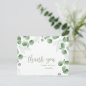 Nature Inspiriert Eukalyptus Wedding Vielen Dank Postkarte (Stehend Vorderseite)