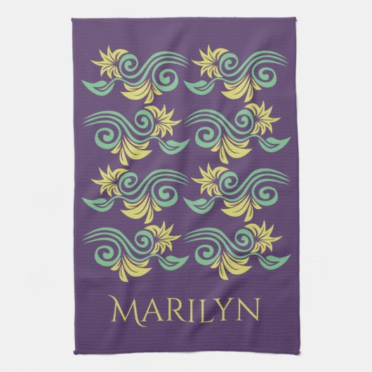 Nature Inspiriert Handtuch in Monogramm (Vertikal)