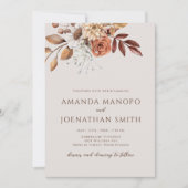 Nature Inspiriert Herbst-Wasserfarbenhochzeit Foto Einladung (Vorderseite)