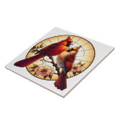 Nature Inspiriert Kardinal Pair gesteinigte Glasku Fliese (Seite)