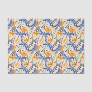 Nature Inspiriert Libelle und Crocus Floral Seidenpapier
