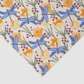 Nature Inspiriert Libelle und Crocus Floral Seidenpapier (Ausschnitt)