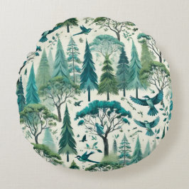 Nature Inspiriert Nahtloses Design Rundes Kissen